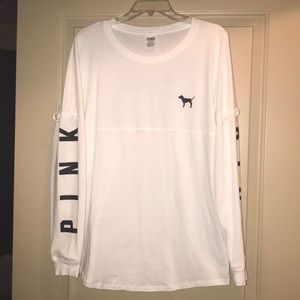 PINK Victoria’s Secret Long Sleeve White T-Shirt